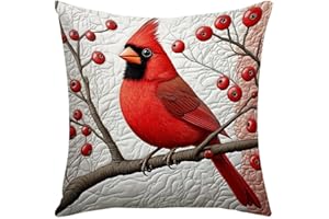 Modern Sofa Throw Pillow Cover, Cute Birds Decorative Pillow Covers 18x18 Inch Soft Couch Throw Pillows Farmhouse Cushion Cov