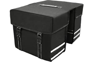 Aikolesa Bike Panniers, Bag Bicycle Saddlebags 25L Ebike Saddle Bags Commuting Bag with Reflective Trim for Rear Rack for Mountain Road Electric Bike Black