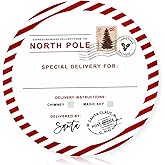 Affrolling 500 Pcs North Pole Christmas Stickers from Santa for Gifts 2 Inch Self Adhesive Christmas Gift Tag Round Xmas Wrapping Paper Labels for Xmas Party Holiday Cards Envelopes Boxes(Cute)