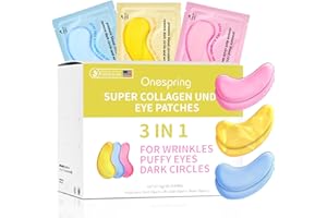 Onespring Under Eye Patches (30 Pairs) 24K Gold Eye Mask and Hyaluronic Acid Eye Patches for Puffy Eyes, Rose Eye Masks for Dark Circles, Puffiness, Eyebag, Wrinkles - Gift for Women