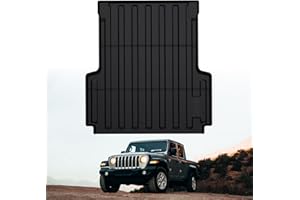LASFIT 5FT Bed Liner for Jeep Gladiator JT 2026 2025 2024 2023 2022 2021 2020 (60 inches), All Weather TPE Custom Fit Truck Bed Mat Truck Cargo Bed Liner, Black