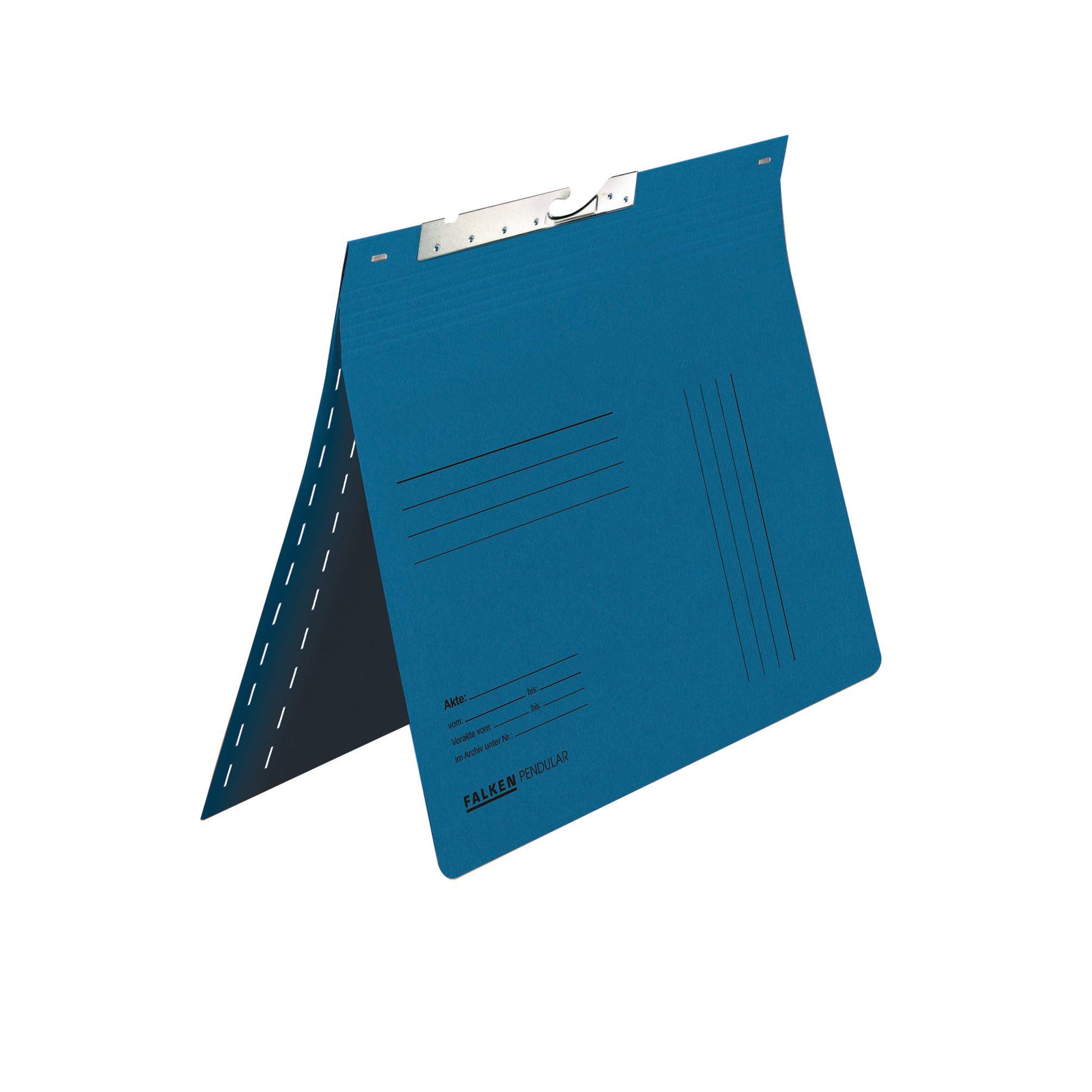 Exacompta - Ref 15033816000F - FALKEN - Pendular Pendel Flat Files - A4 (210 x 297mm) in Size, 320gsm Recycled Kraft Board, Holds Up To 200 Sheets - Blue (Pack of 25)