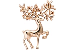 Knighthood Men's Gold Reindeer Shape Lapel Pin Brooch – Elegant Shirt Stud & Suit Accessory for Weddings, Parties, and Formal EventsB01MTPU2I2