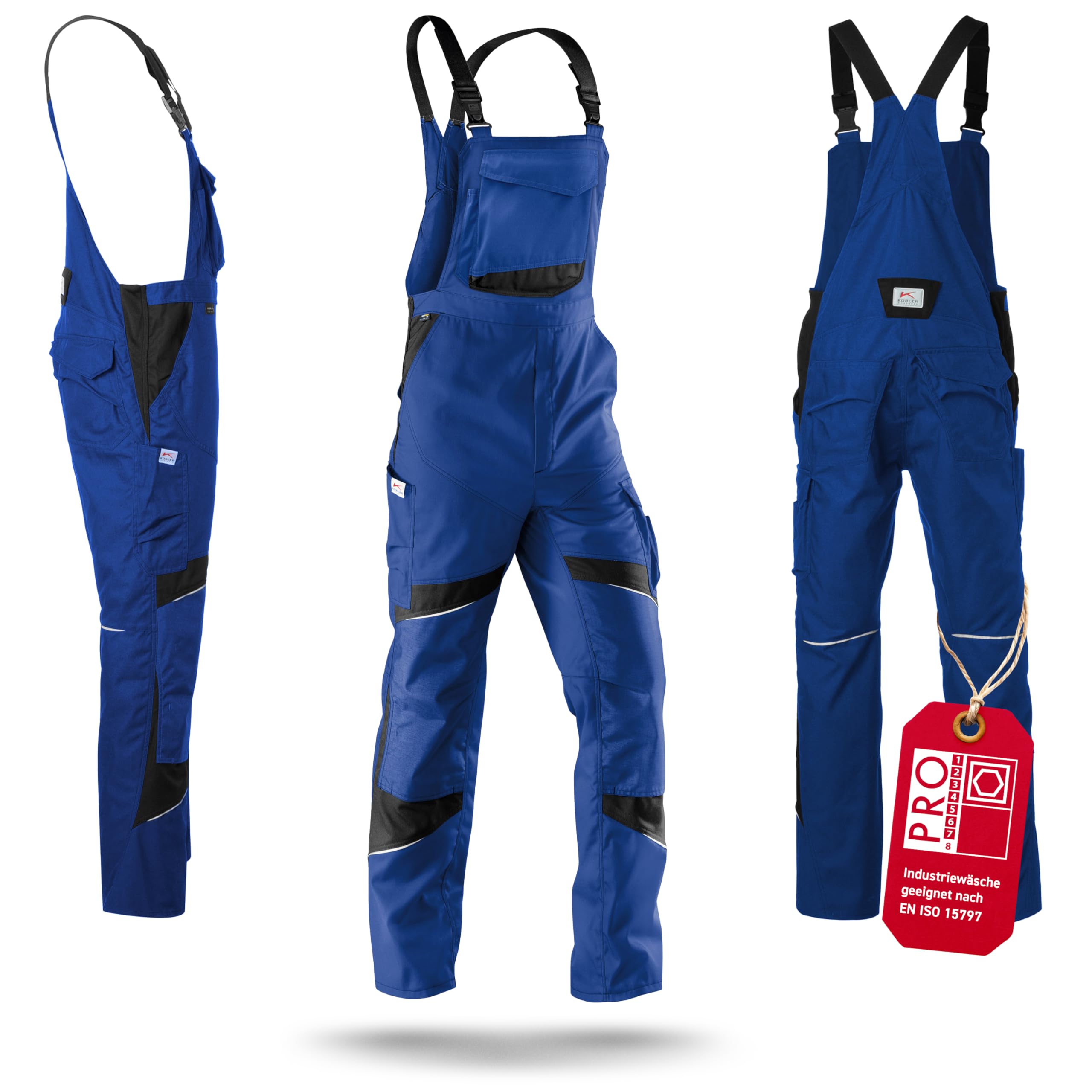 Kubler 32505365-4699-102 Size 102"Activiq" Dungarees - Cornflower Blue/Black