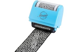 Miseyo Wide Roller Stamp Identity Theft Stamp 1.5 Inch Perfect for Privacy Protection - Blue