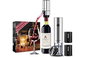 Electric Wine Opener Set, Roter Mond Automatic Wine Bottle Opener set with Electric Wine Decanter Aerator Wine Foil Cutter 2 Vacuum Stoppers, 5-in-1 Wine Gift for Home Party Thanksgiving Christmas