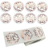 500Pcs Rose Gold Thank You Stickers for Packaging 1.5Inch Floral Thank You Labels Roll for Supporting My Small Business Stickers Envelope Seals Greeting Cards Party Gift Wraps for Wedding Birthday
