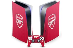 Head Case Designs Officially Licensed Arsenal FC Home 2023/24 Crest Kit Vinyl Faceplate Sticker Gaming Skin Decal Compatible With Sony PlayStation 5 PS5 Disc Edition Console & DualSense Controller