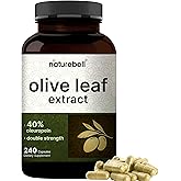 NatureBell Olive Leaf Extract - 240 Capsules - High Strength 50:1 Concentrated Extract with Oleuropein - Immune, Heart & Circulation Support*