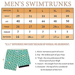 Biwisy Men's Quick Dry Swimming Trunks with Mesh