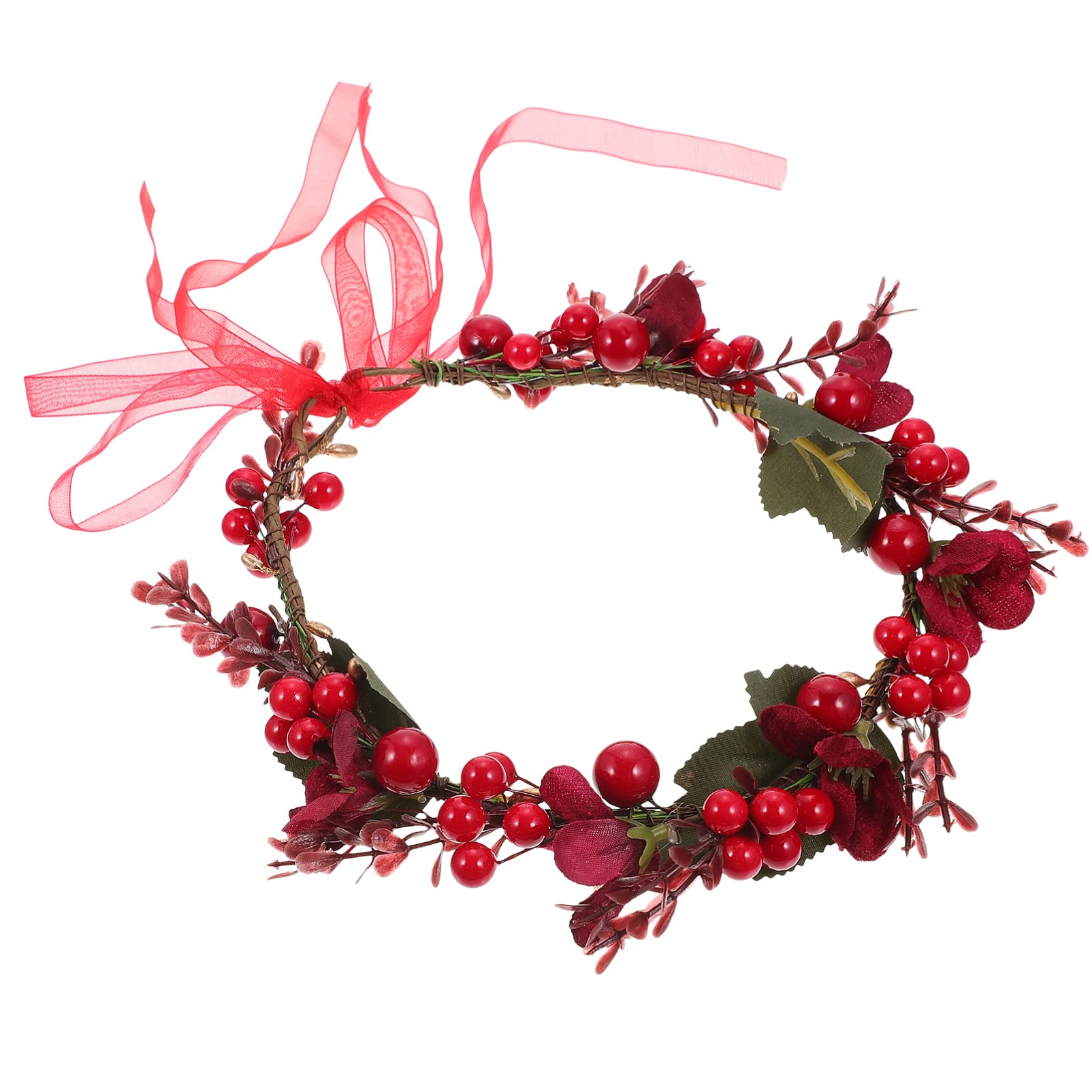 Lurrose Christmas Crown Berries Headpiece: Holly Berry Headbands Head Wreath Floral Crown Hair Hoop Hair Accessories