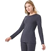 Merino Protect 100% Merino Wool Base Layer Women Thermals Underwear Soft Long Sleeve Shirt for Hiking Skiing
