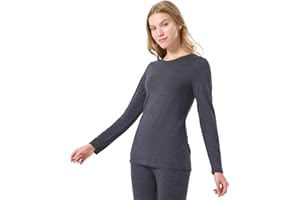 Merino Protect 100% Merino Wool Base Layer Women Thermals Underwear Lightweight Soft Long Sleeve Shirt for Hiking Skiing