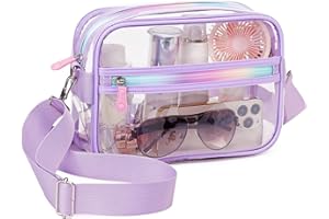 MUSEVOS Clear Bag for Stadium Events Transparent Crossbody Bag Purse Adjustable Strap Shoulder Bags