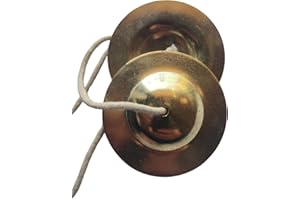 BHAVICREATION Manjeera Manjira Cymbals Hand Cymbal Metal Clapper for Puja (1 Quantity)