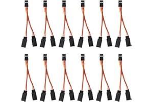 BTFO 12pcs Servo Y Splitter Cable, 3.94 Inch/10cm 1 Female to 2 Male Extension Harness Cord Splitter Wire Replacement for JR/