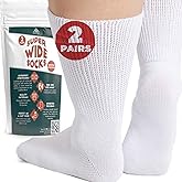 FORTIVO Extra Wide Socks for Swollen Feet - Bariatric & Diabetic Socks for Men & Women