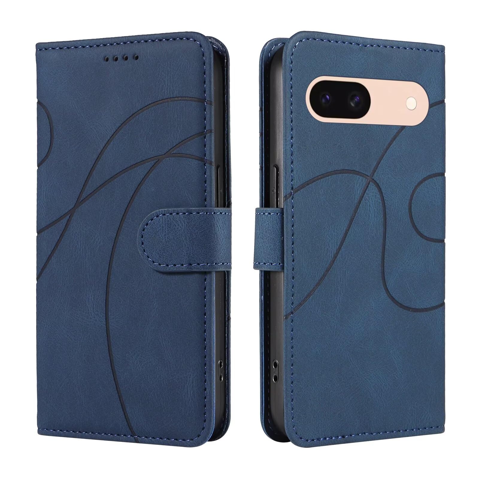 for Google Pixel 9 Pro XL Case Flip Wallet Phone Cover PU Leather Shockproof Card Holder Magnetic Stand Protective Case for Google Pixel 9 Pro XL, Blue