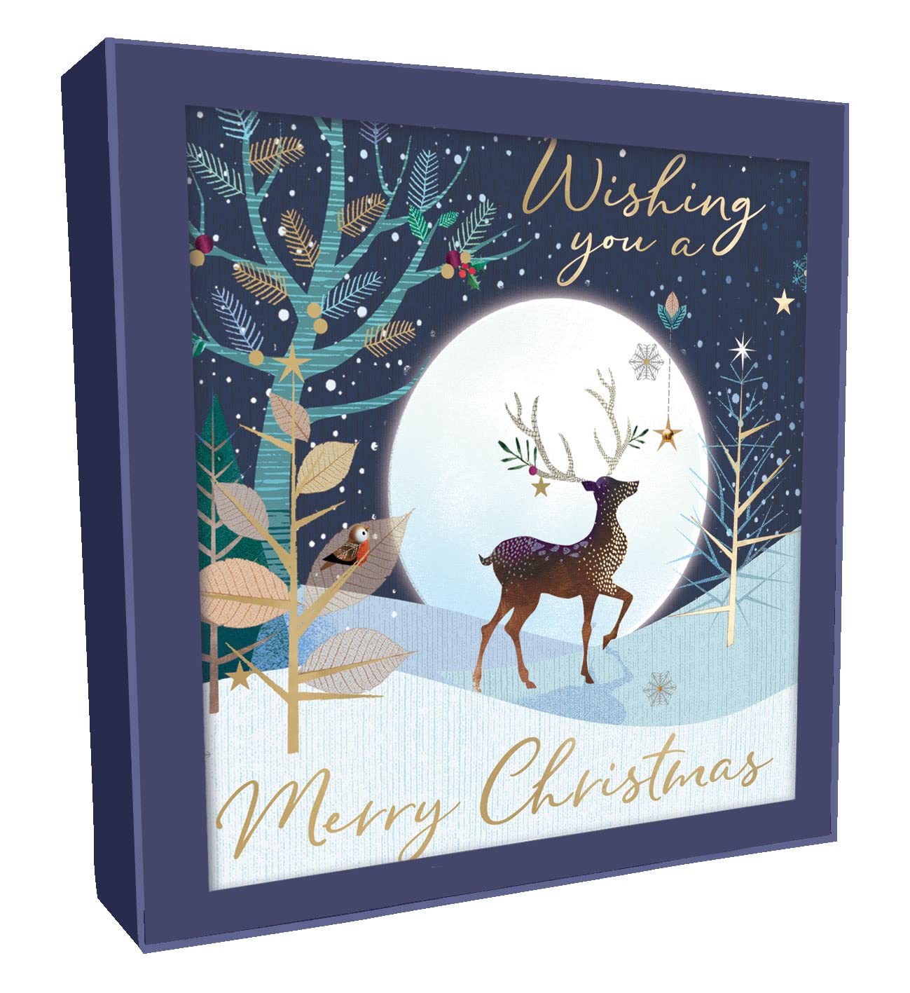 Box of 8 Ice Skating & Festive Deer Christmas Cards In 2 Designs Boxed Cards XCPS002