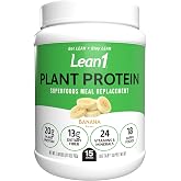 Lean1 Plant-Based Protein Powder, Meal Replacement, Banana Flavor, 15 Serving