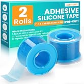 2 Rolls Soft Silicone Tape,Pre - Cut Waterproof Medical Tap | 1" x 5 Yards,for Infants and Elderly,Silicone for First Aid, Wound, Sensitive Skin