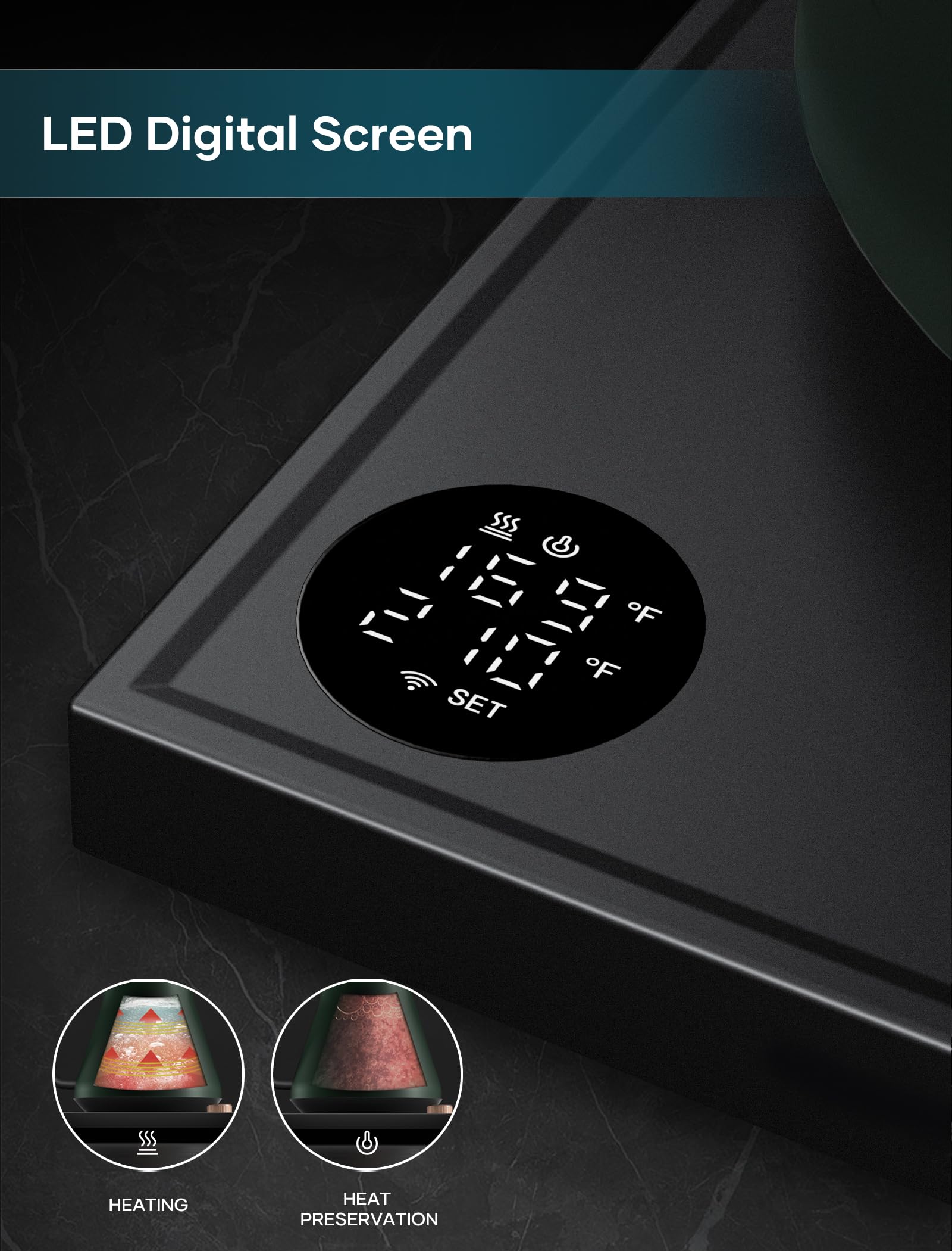 INTASTING Hervidores eléctricos, hervidor eléctrico de cuello de cisne, control de temperatura ±1 ℉, interior de acero inoxidable, calentamiento rápido, para verter sobre café, preparar té, hervir agua caliente, 0,9 L verde cazador