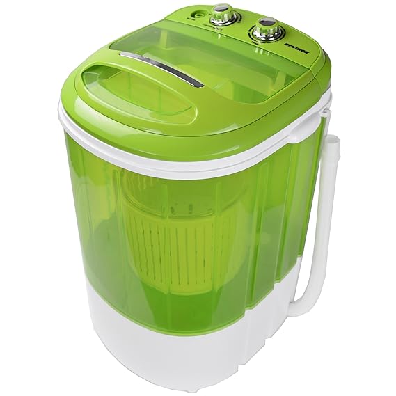 Syntrox Germany WM-200W Waschmaschine mit Schleuder Campingwaschmaschine Mini Waschmaschine (WM-200W-grün)