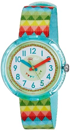 Flik Flak Mädchen Analog Quarz Uhr mit Stoff Armband FPNP015