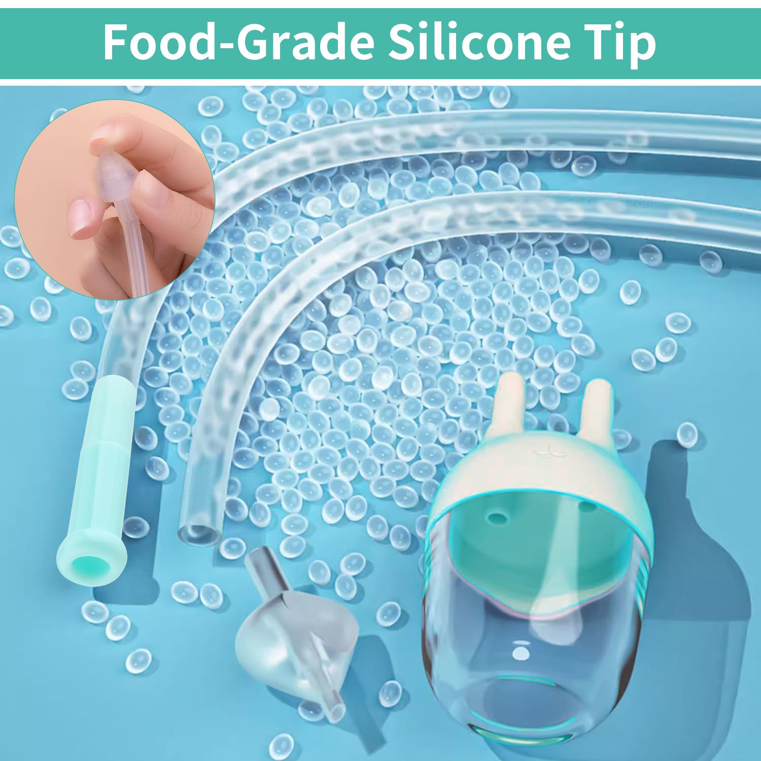 Silicone Nasal Aspirator for Baby - Safe Nose Suction Bulb for Baby to Promote Breathing | Oral Nose Sucker for Toddler