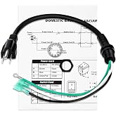 XwaYexa 100641 Power Cord Replacement for ProTeam Backpack Vacuums | 3-Wire Pigtail Assembly W/Strain Relief, Nut &amp; Washer, Compatible with AviationVac, MegaVac, Super CoachVac, QuietPro BP