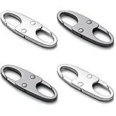 zelin Anti Theft Zipper Clips, Travel Essentials, Carabiner, 2Grey 2Silver | Metal Zipper Lock Clip and Airplane Gadgets, Anti Theft Protection for Travel Bag, Commuter Backpack and Replacement