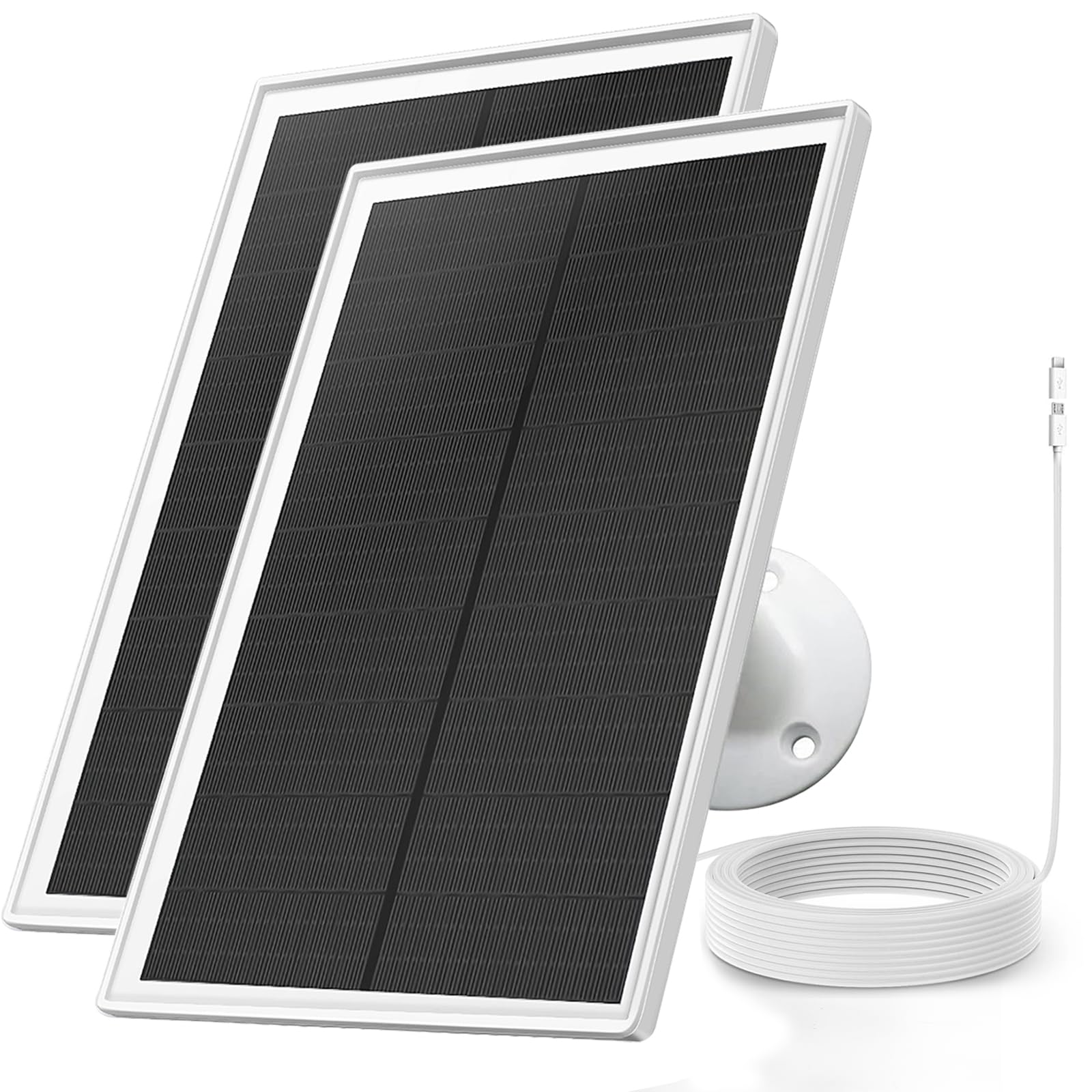 Photo 1 of ***(PARTS ONLY/ MAJOR DAMAGE)***Solar Panel Charger for Arlo Essential 2K Outdoor(2nd Gen)/Essential XL Camera(2nd Gen)/Essential Spotlight, 5V 6W Continuously Charging, 9.8ft Cable, Weatherproof (2Pack)