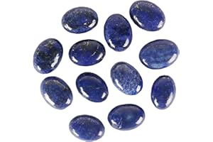 GEMHUB Gold Flaked Lapis Lazuli 100.00 Ct Lot of 12 Pieces Oval Cabochon Blue Lapis Lazuli Loose Gemstones for Jewelry