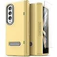 VRS DESIGN Terra Guard Modern for Galaxy Z Fold 4 5G (2022), Premium Modern Neat Style [Anti Scratch Hinge Protection] Case with Tempered Glass Screen Protector (Lemonade)