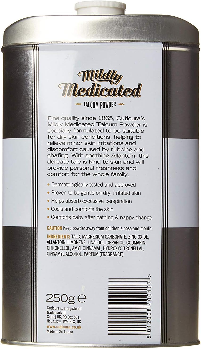 Cuticura Mildly Medicated Talcum Powder (250g) - Pack of 6, 250 g (Pack of 6) - Image 3