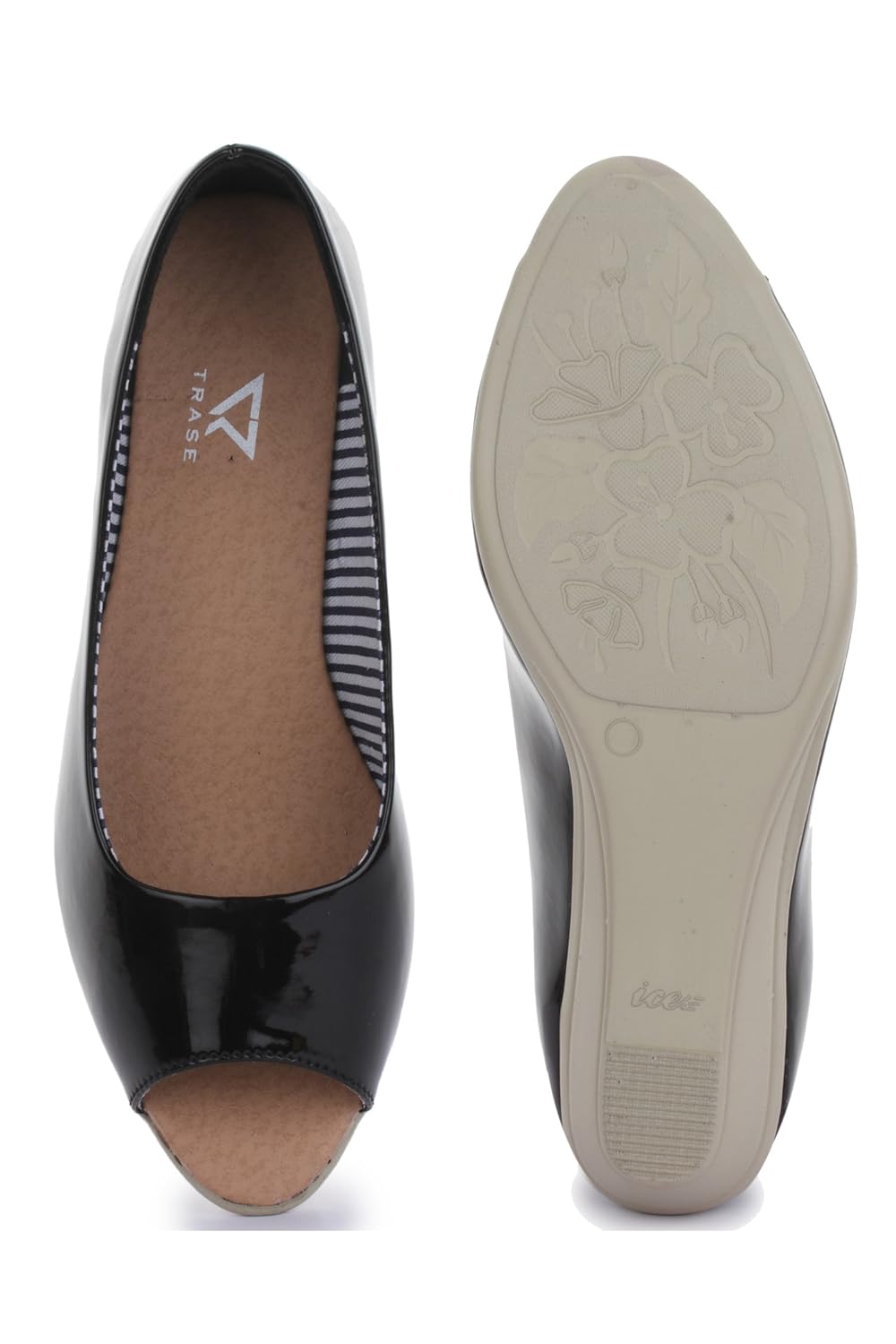 trase prisca denim blue-black ladies/women peeptoes wedges fashion sandals