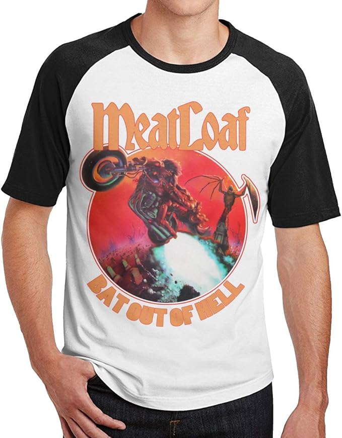 MeatLoaf Band Bat Out of Hell Printed Pattern Men Short Sleeve T Shirt Raglan Men TShirts