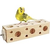 NICERINC PET Natural Bird Wooden Block Chewing Toy,Parakeet Toys, Bird Cage Accessories for Hamster Cockatiels Conures Budgie
