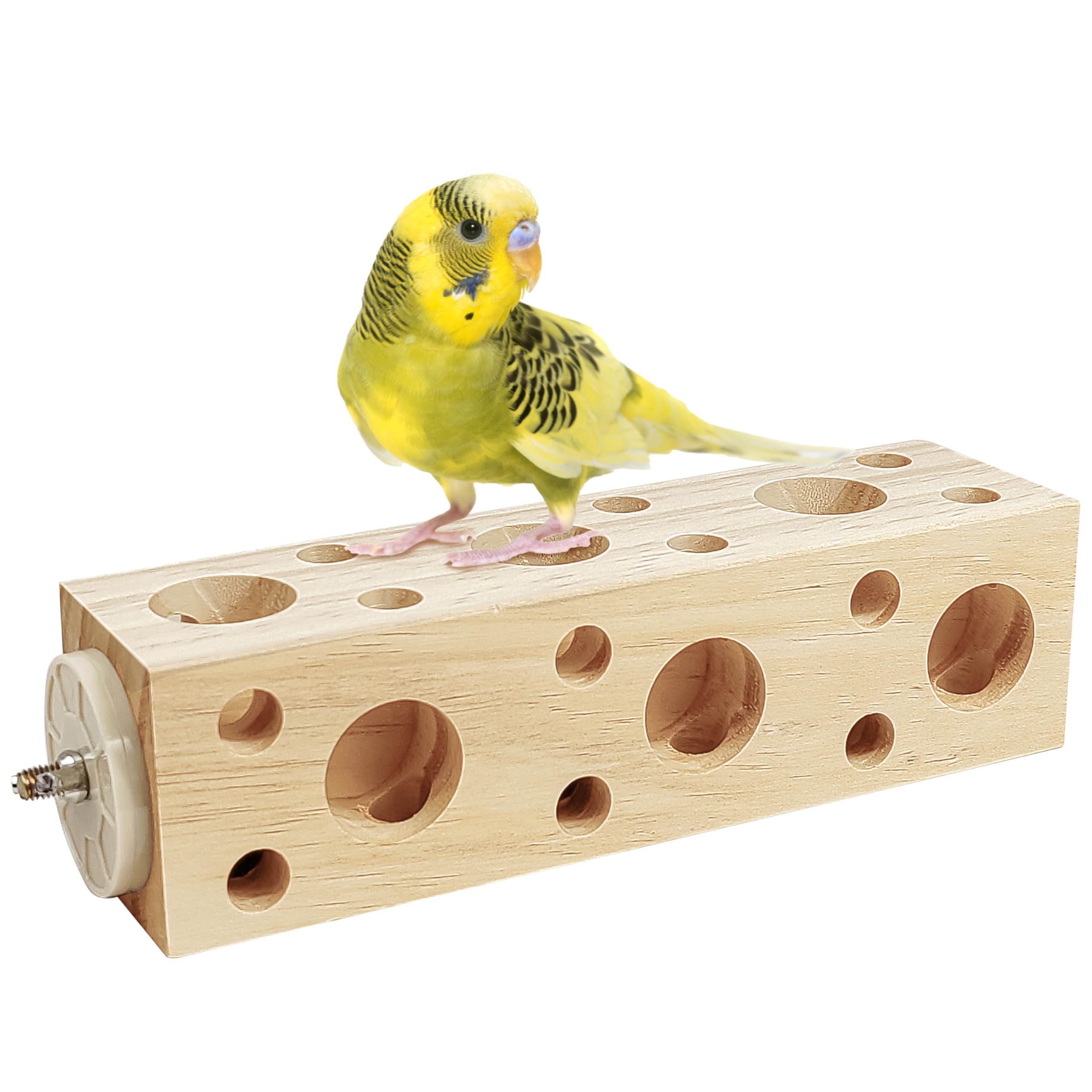 NICERINC PET Natural Bird Wooden Block Chewing Toy,Parakeet Toys, Bird Cage Accessories for Hamster Cockatiels Conures Budgie
