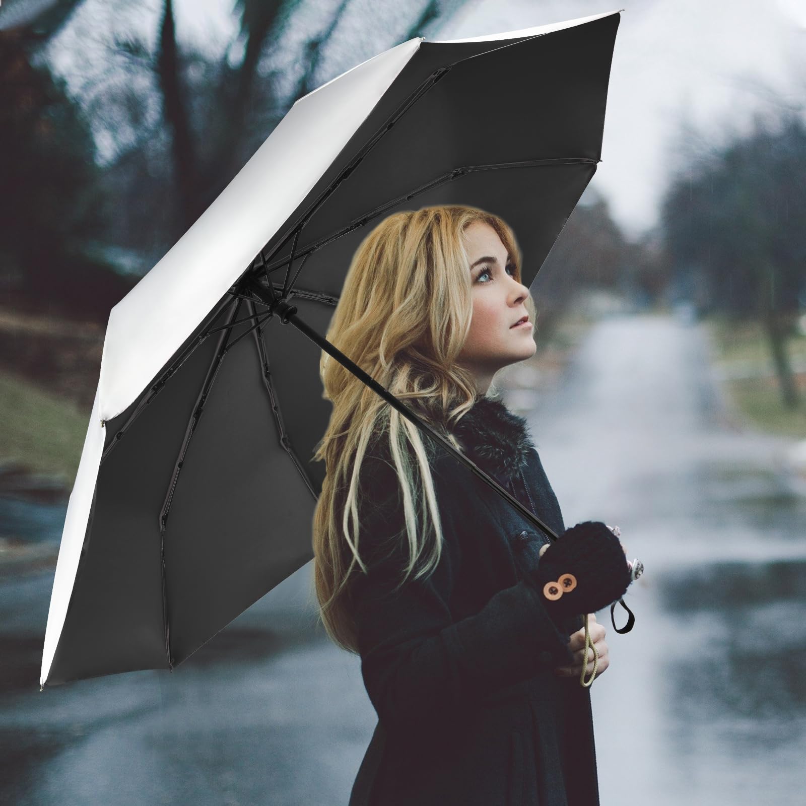 42/46/50inch UPF 50+ Sun Umbrella UV Protection UV Umbrella Parasol Umbrellas Travel Compact for Rain Sun Waterproof And Wind Resistant Sun Blocking Umbrellas Auto Open Close