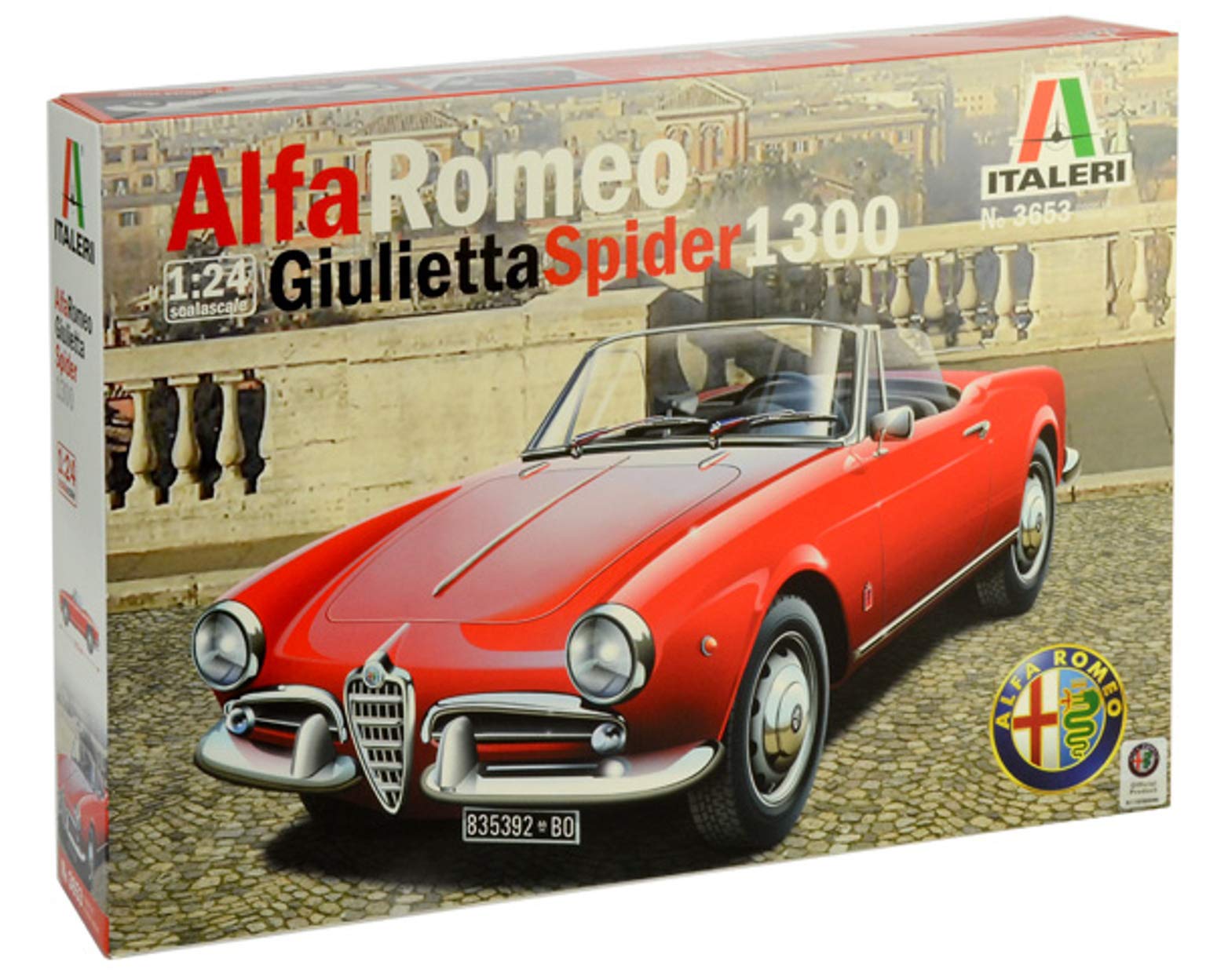 Italeri 3653 ALFA Romeo Giulietta Spider 1300, Scale 1:24, Plastic Model Kit