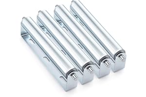 Elsjoy 4 Pack 10 Inch Long Roller and Bracket Set with 1.5" Diameter, Galvanized Steel Conveyor Roller for Conveying Heavy Objects, Canoe, Kayak, Woodworking