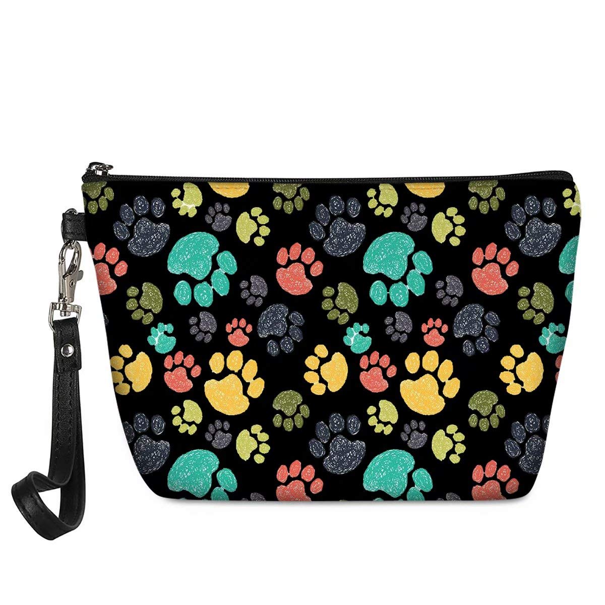 chaqlin Cartoon Dog Paw Design Makeup Bag Travel Waterproof Toiletry Bag Accessories Organizer Portable Storage Bag for Women Cosmetic Hanging Bag with Removable Carrying Strap