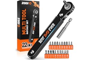 ZOOI Fathers Day Dad Gifts for Dad Husband Ratcheting Pocket Screwdriver Gifts for Men, Right Angle Screwdriver Mens Gift for Grandpa Fathers Day Gift, 90 Degree Ratchet Screwdrivers, Cool Gadgets