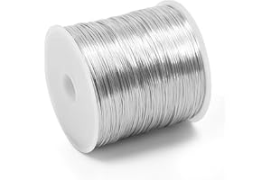 26 Gauge Wire for Jewelry Making - 328ft Tarnish Resistant Copper Wire (0.4mm X 100m), Silvery Finish, for Jewelry Making and