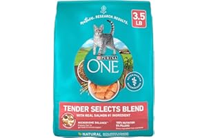 Purina ONE Natural Dry Cat Food, Tender Selects Blend With Real Salmon - 3.5 lb. Bag