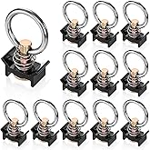 Cididu 12 Pack Single Stud Fitting for L Track, L Track Tie Down O Ring, L Track Accessories Stainless Steel, Reusable Keeper Cargo Control 360 Degree Round Ring for Airline Logistic, Easy to Use