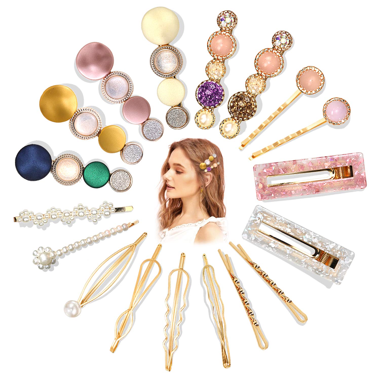 Langwolf Hair Clips for Women Girls, Styling Acrylic and Pearls Hair Barrettes for Ladies Short, Medium, Long, Braids Hair Decorations : Beauty