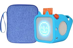 YouKnow Card Holder for Yoto Cards, Soft Portable Folder with Zipper & 96 Pockets Player, Card Binder Case with Yoto Player Silicone Case for Travel (Blue)