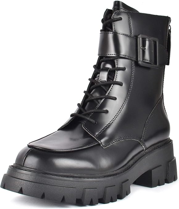 Ash Lewis Chunky Sole Boots Black Leather 3 UK Black. Amazon.co.uk